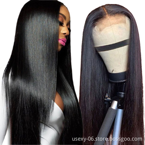 Wholesale Peruvian Hair Swiss HD Full Lace Frontal Wig For Black Women 100% Raw Virgin Cuticle Aligned Human Hair Lace Front Wig